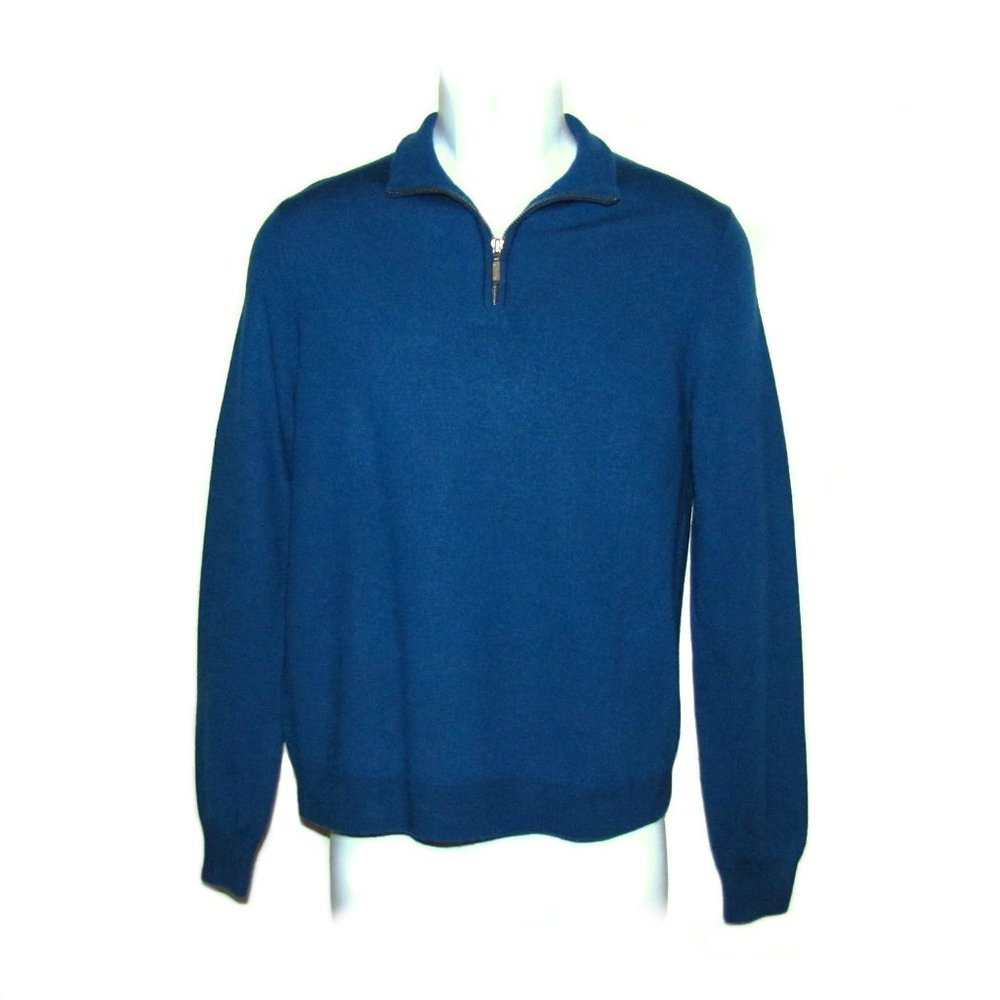 Bloomingdale's The Men's Store 100% Merino Wool 1/4 Zip Pullover Sweater